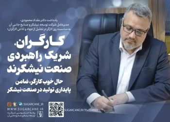یادداشت مدیرعامل توسعه نیشکر به مناسبت روز کارگر در تجلیل از جهاد و تلاش کارگران؛